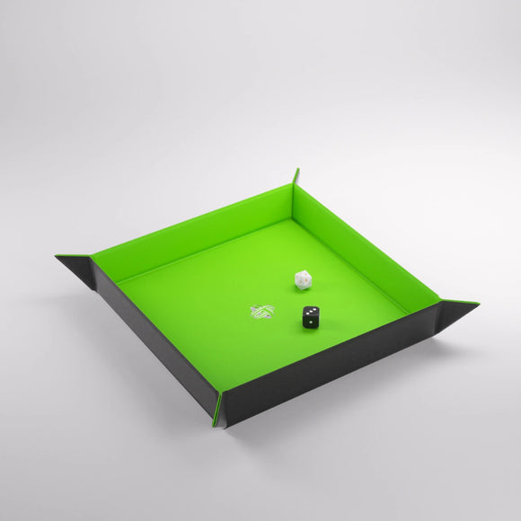 GameGenic - Magnetic Dice Tray Square (Black/Green)