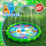 Splash Buddies Monster Abc Sprinkler Spray Mat- 60 Inch