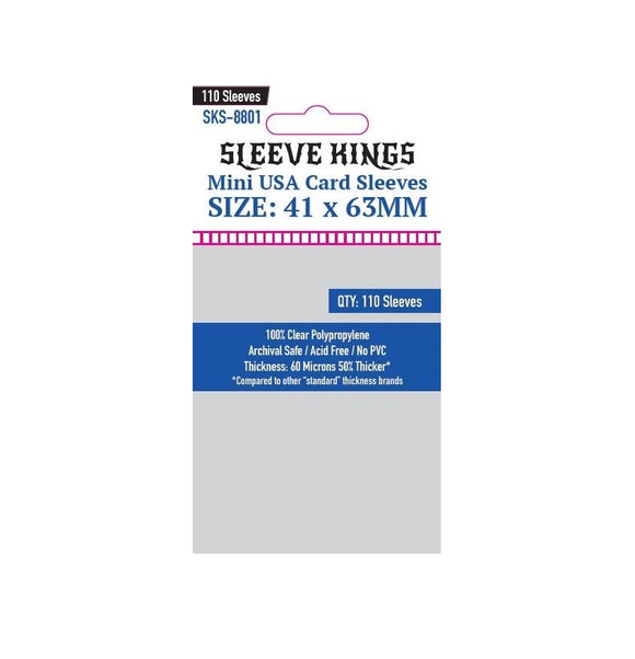 Sleeve Kings 110x Mini USA Card Sleeves (Size 41 x 63 mm)