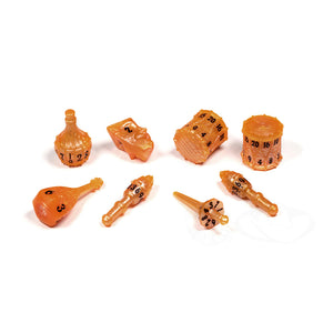 PolyHero Dice - Bard - Amber Ale 8-Dice Set